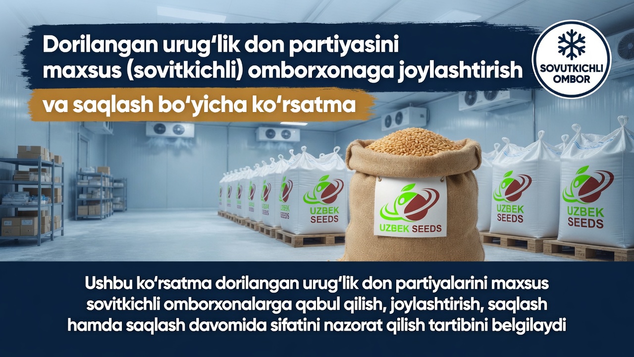 Dorilangan urug‘lik donni maxsus sovitkichli omborlarda saqlash – sifat kafolati